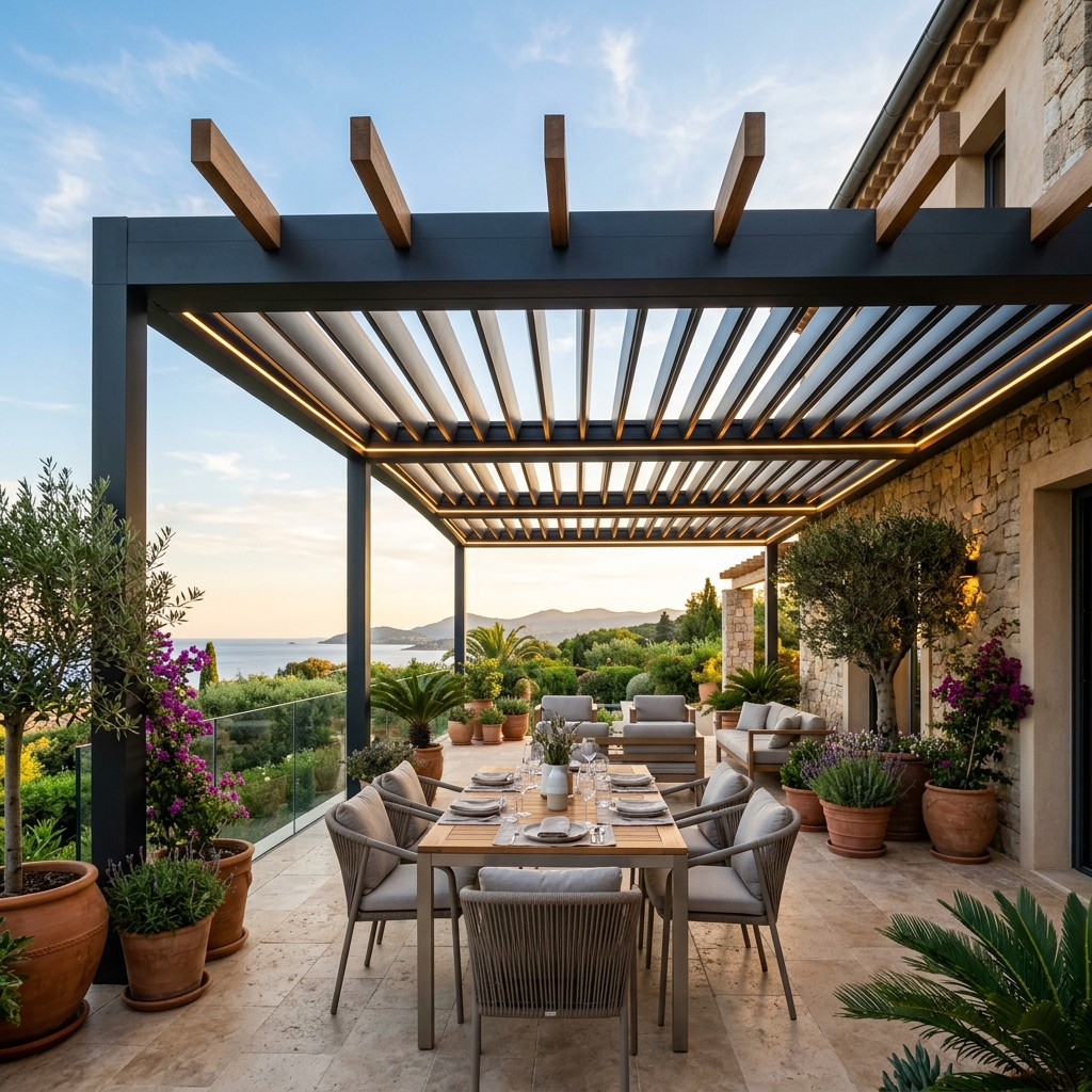 Modern biyoklimatik pergola sistemleri - Mimardan Yapı